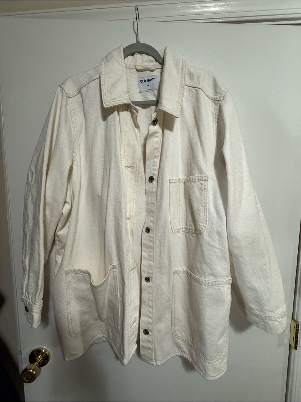 Old Navy Off-White Button-Up Utility Jacket